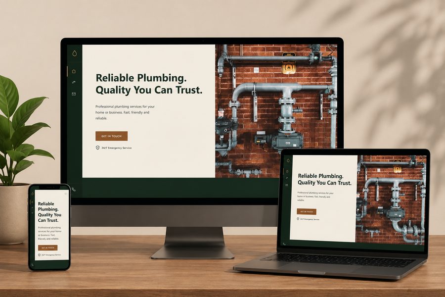 Greenwood Plumbing website mockup